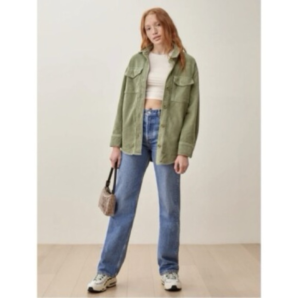 Reformation artichoke Green Corduroy Jacket size xs - Picture 2 of 8